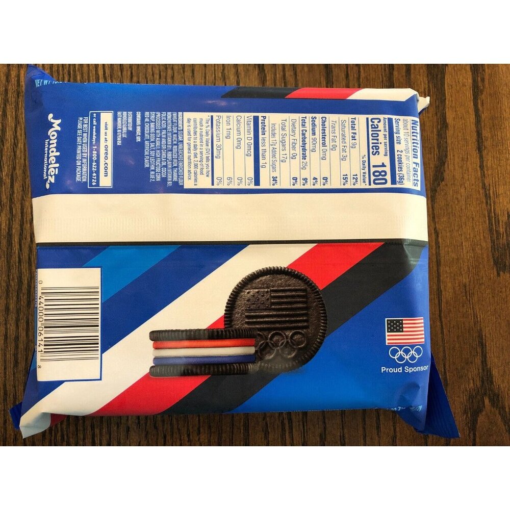 Nabisco Olympics 4th of July Oreo Chocolate Creme Sandwich Cookie Red White Blue